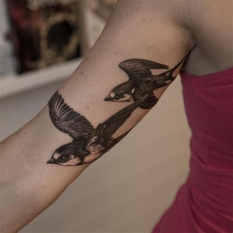 arm tattoos birds|realistic bird tattoo.